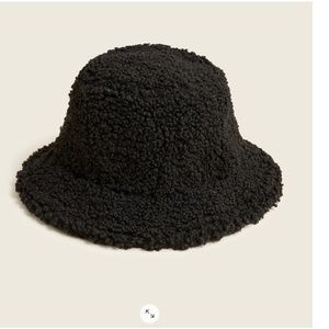 J Crew Sherpa Bucket Hat in Black